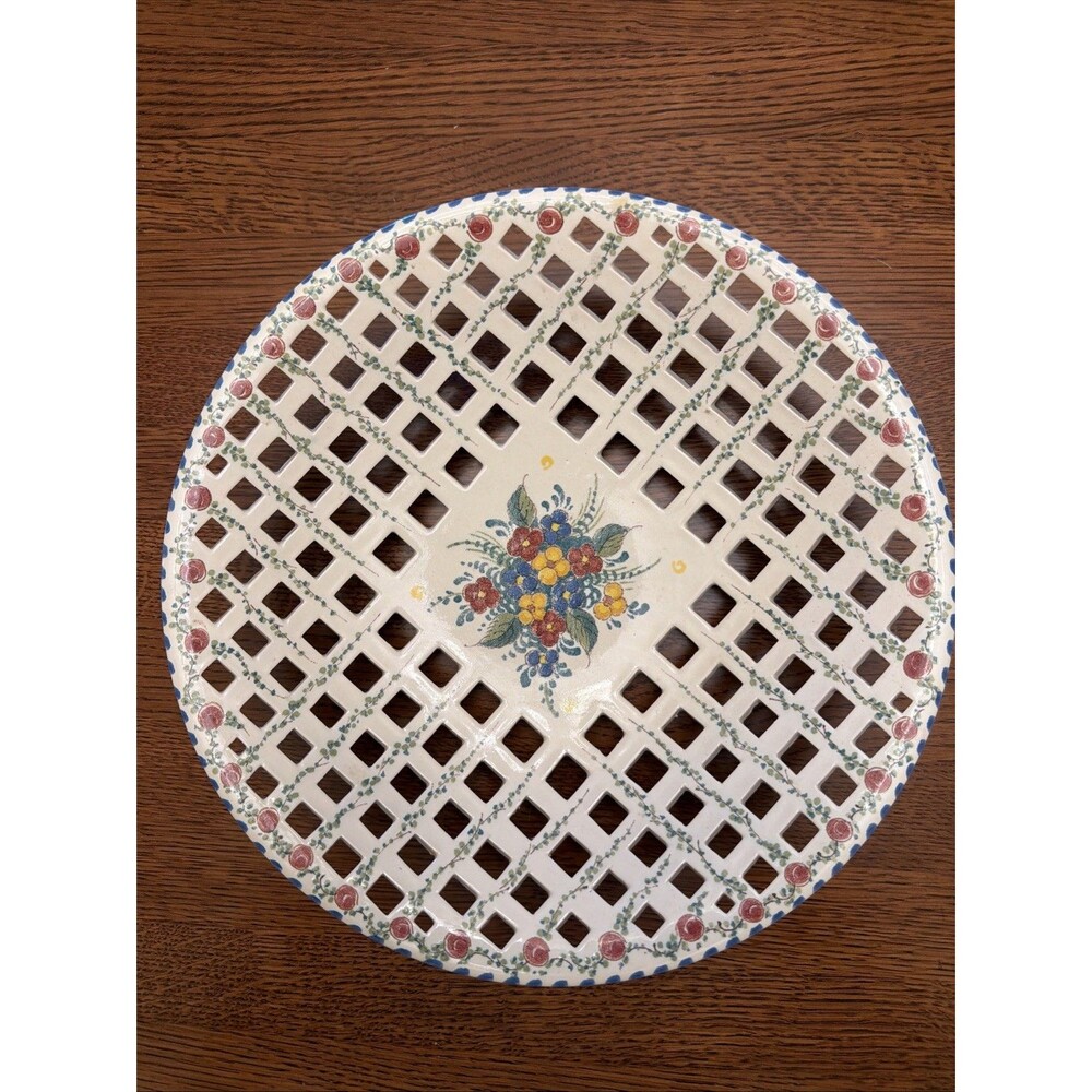 Vintage Zenith Golinda Hand painted Lattice Bowl